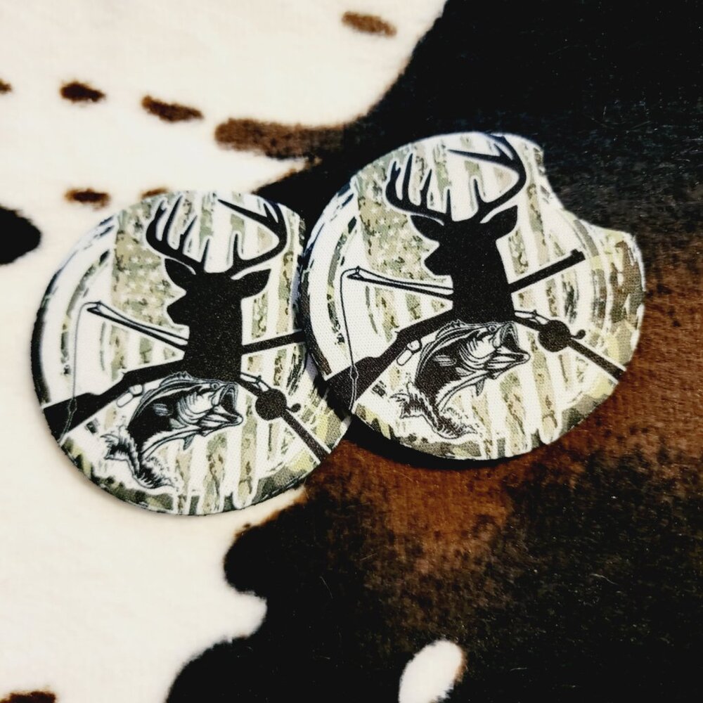 Deer Hunter Neoprene Car Coaster Set ( 5 Pack)